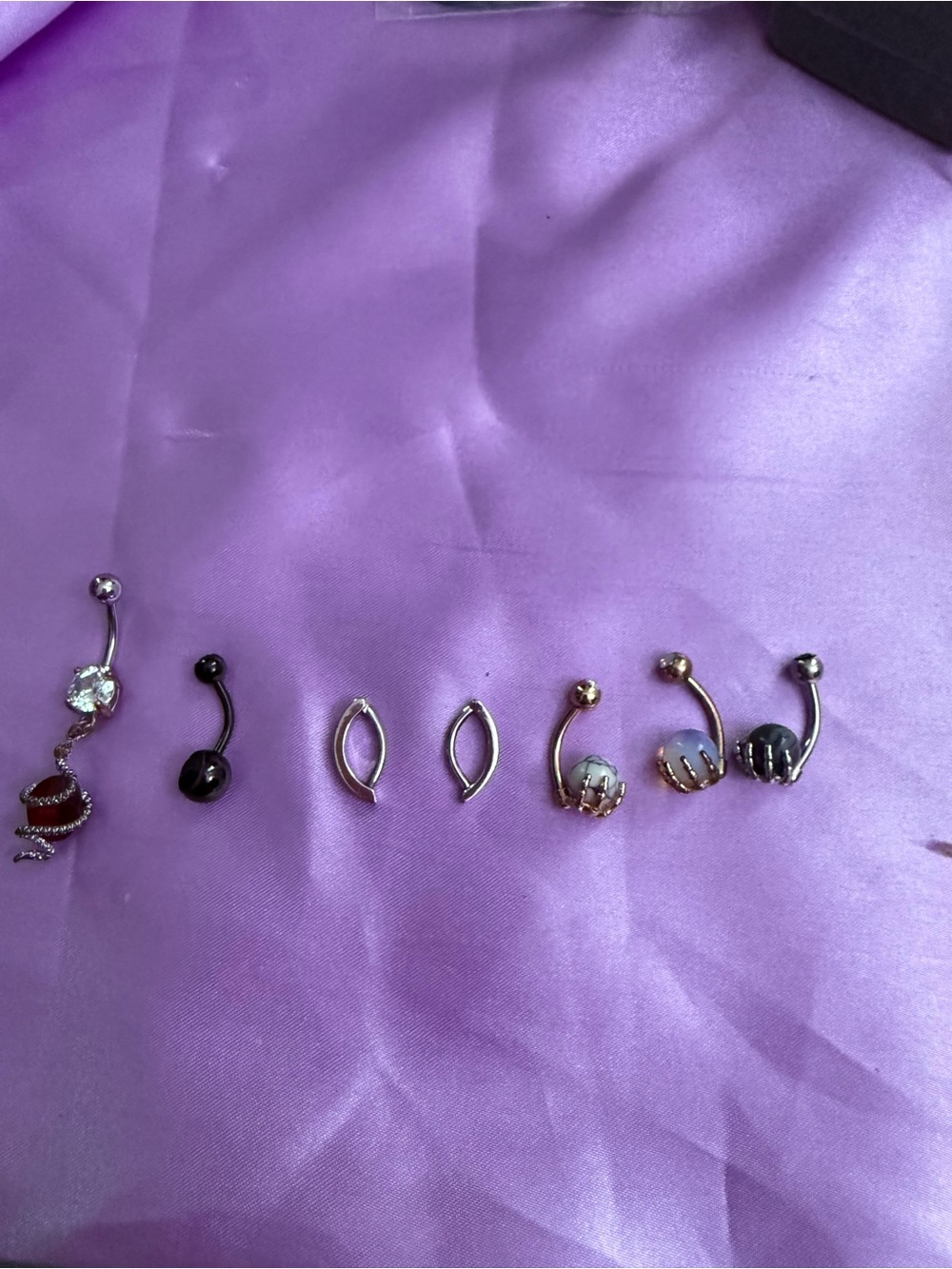Assorted Belly Rings Navel in Silver and Rose Gold Tones. Pick one.